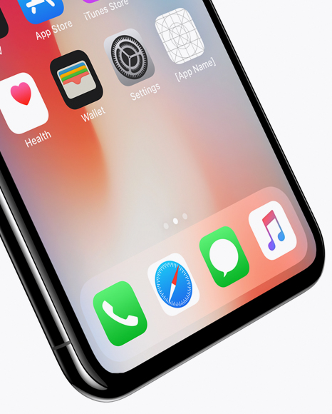 Apple iPhone X Jet black Mockup - Half Side View