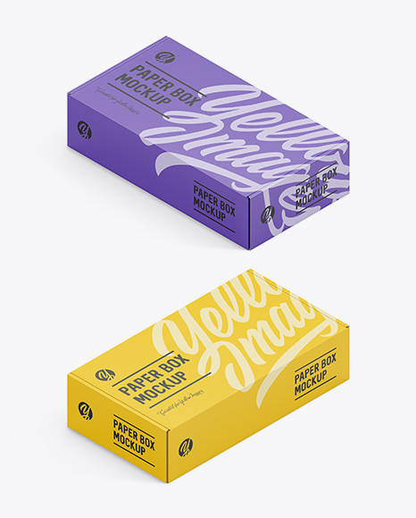 Two Matte Paper Boxes Mockup - Isometric View