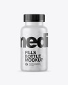 Frosted Bottle With White Pills Mockup