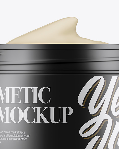 Opened Matte Cosmetic Jar Mockup