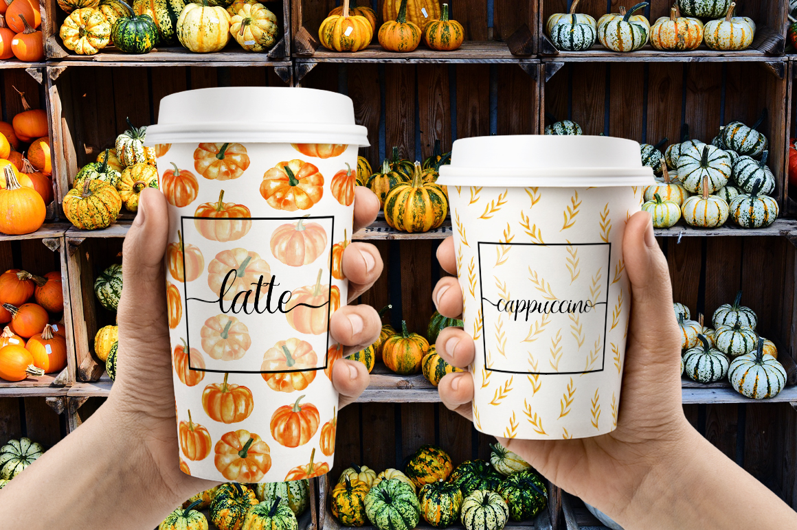 Watercolor pumpkins Watercolor pumpkins