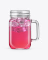 Opened Mason Jug with Fruit Drink Mockup - Front View