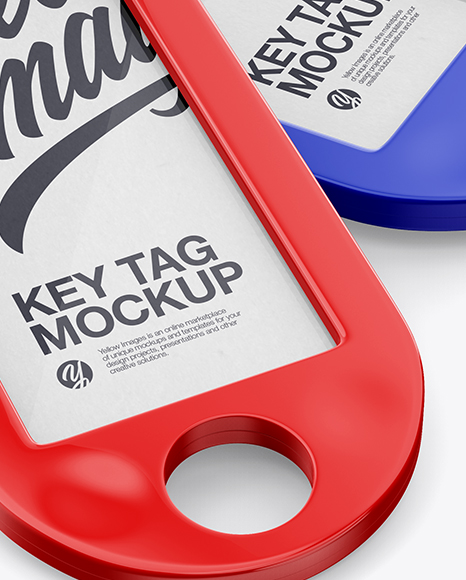 Two Glossy Key Tags Mockup