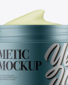 Opened Matte Metallic Cosmetic Jar Mockup