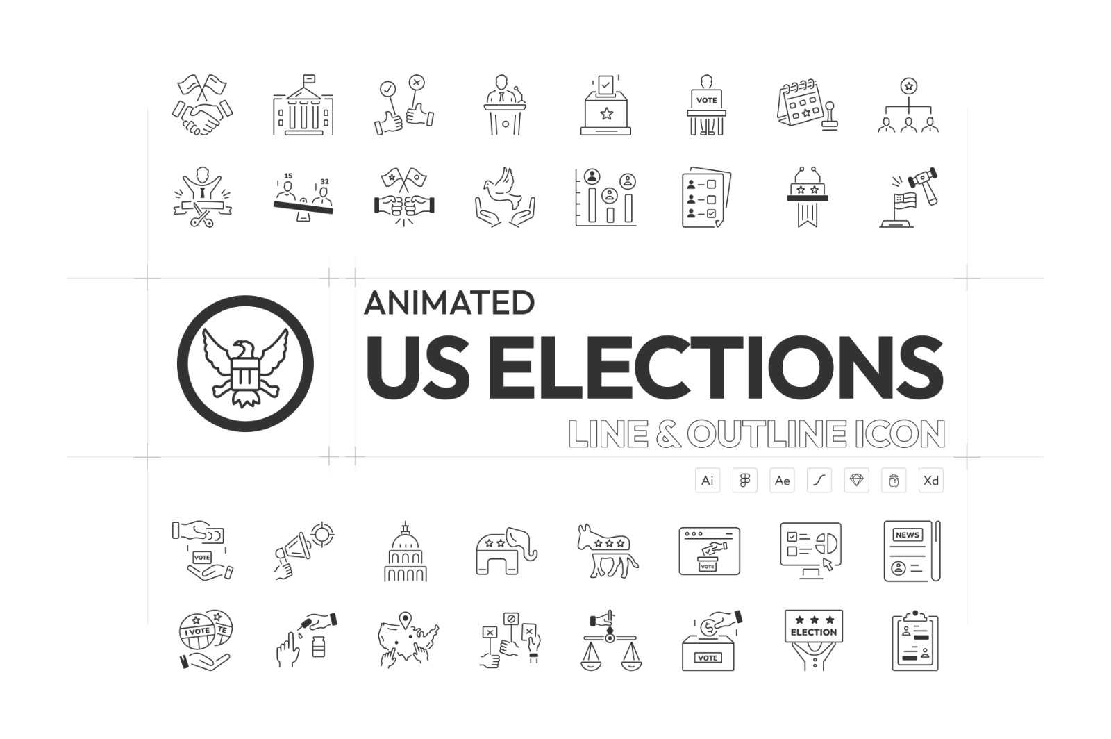 Animated US Elections Icons Animated US Elections Icons