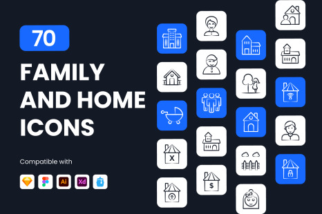 Family and Home Icons - Residential buildings