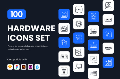 Hardware Icon Set - Linear icons