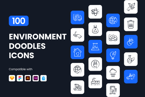 Environment Doodle Icon Set - Ecological