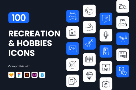 Recreation and Hobbies Icons - Creativity