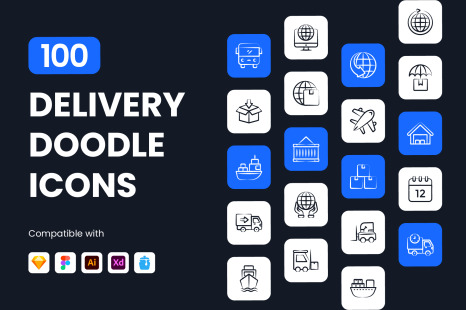 Delivery Doodle Icons - Order delivery