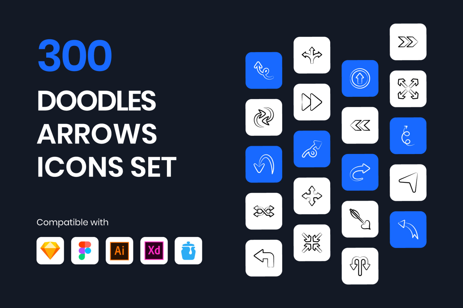 Doodles Arrows Icons Set