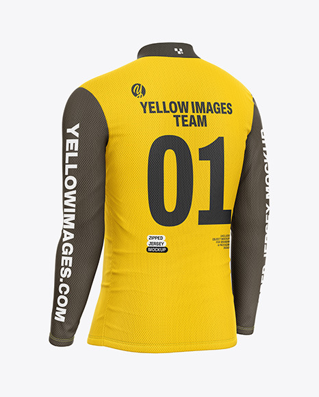 Mesh Jersey Mockup - Back Half Side View