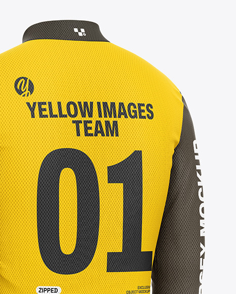 Mesh Jersey Mockup - Back Half Side View