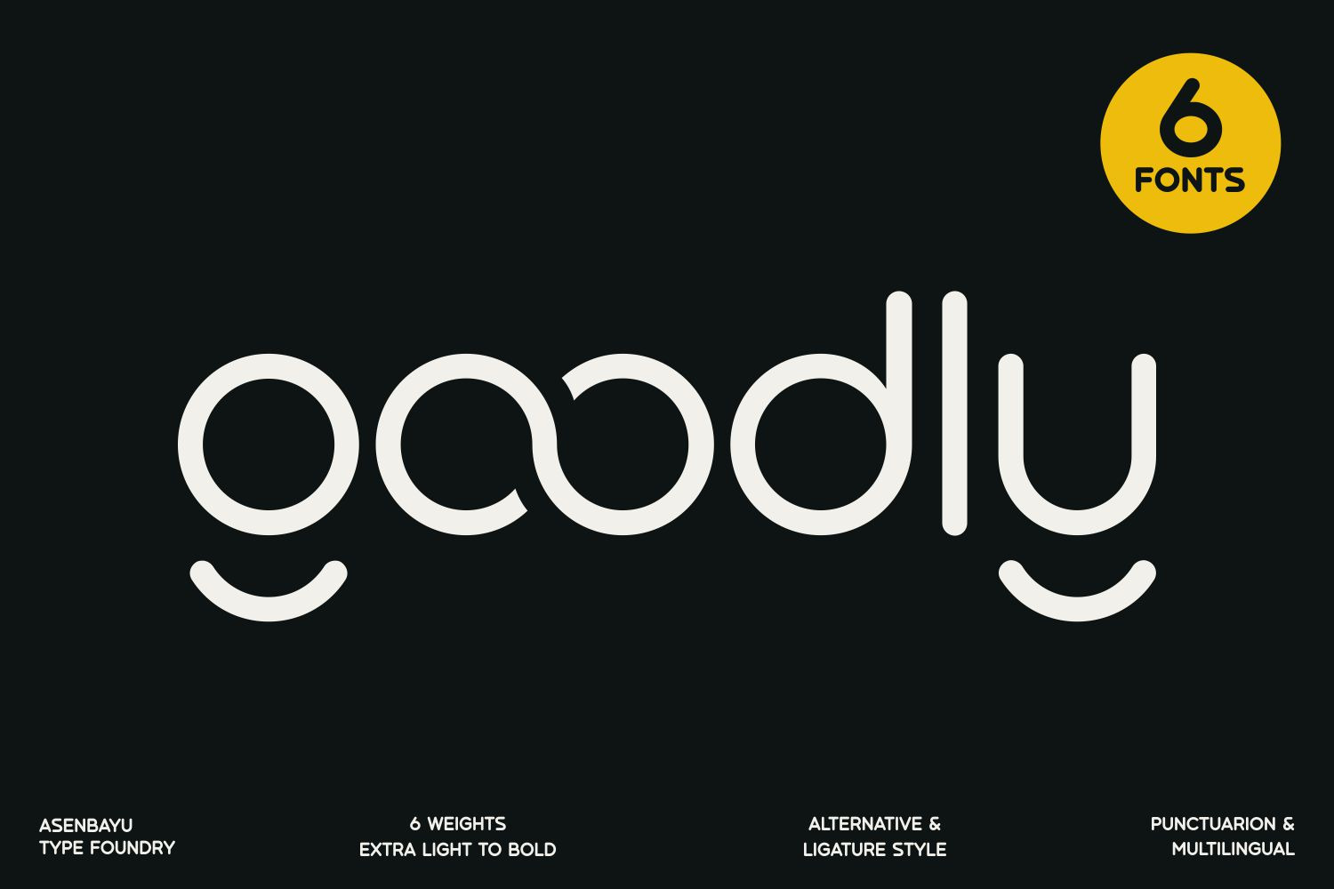 Goodly - Geometric Rounded Fonts Family Goodly - Geometric Rounded Fonts Family