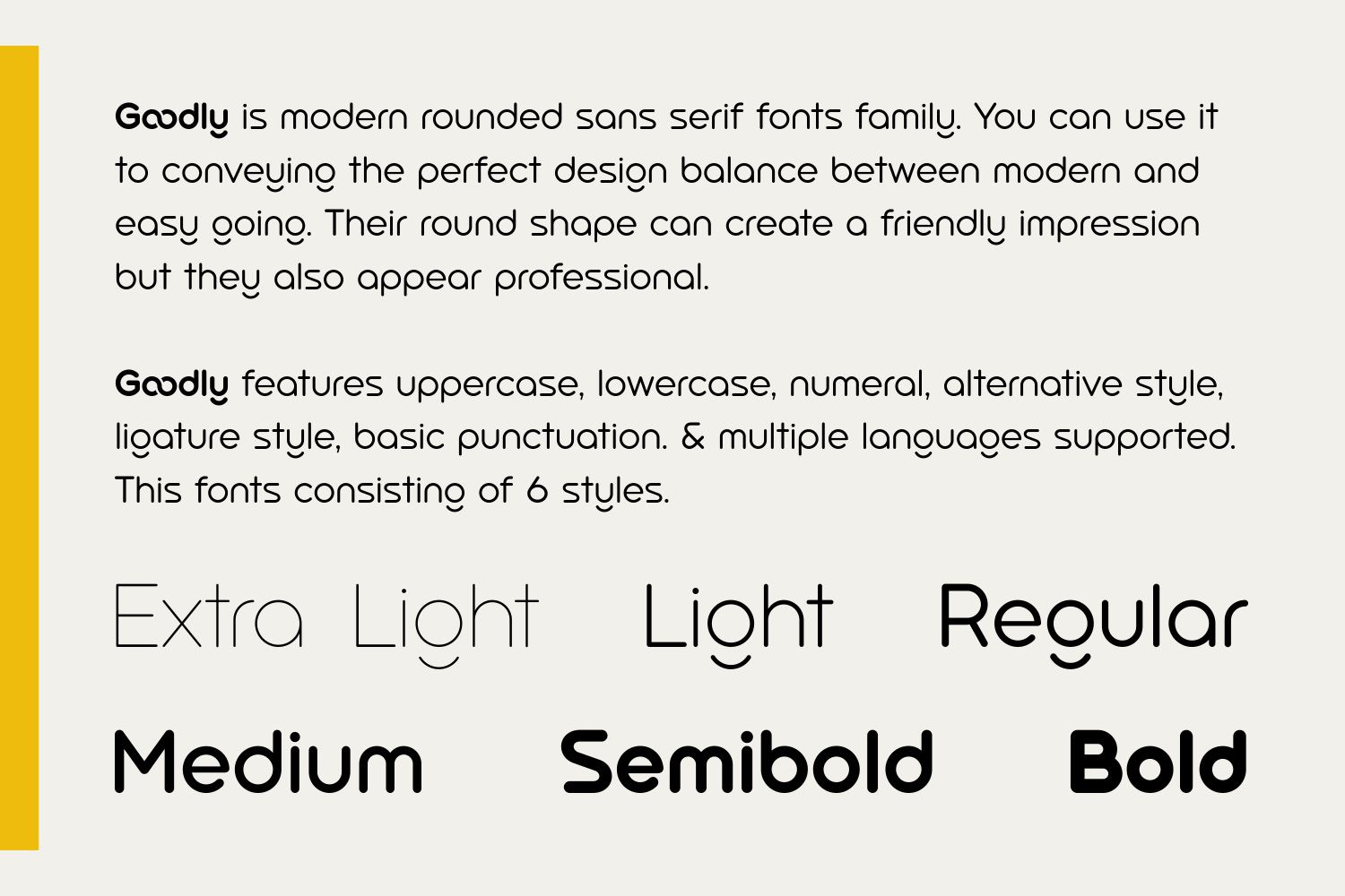 Goodly - Geometric Rounded Fonts Family Goodly - Geometric Rounded Fonts Family