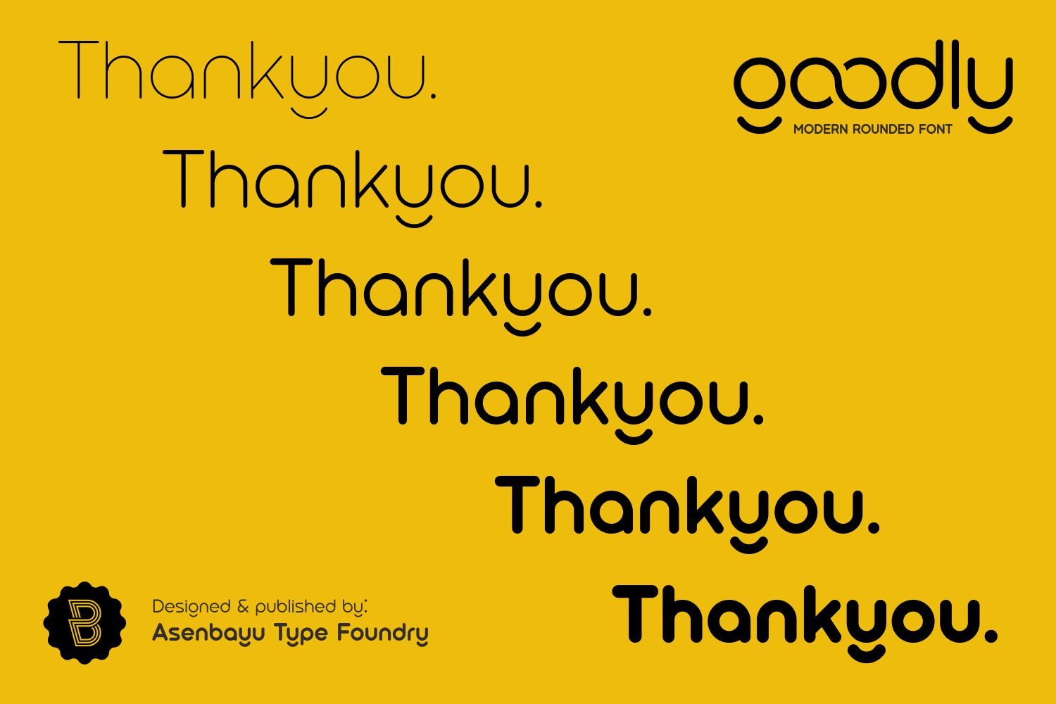 Goodly - Geometric Rounded Fonts Family Goodly - Geometric Rounded Fonts Family
