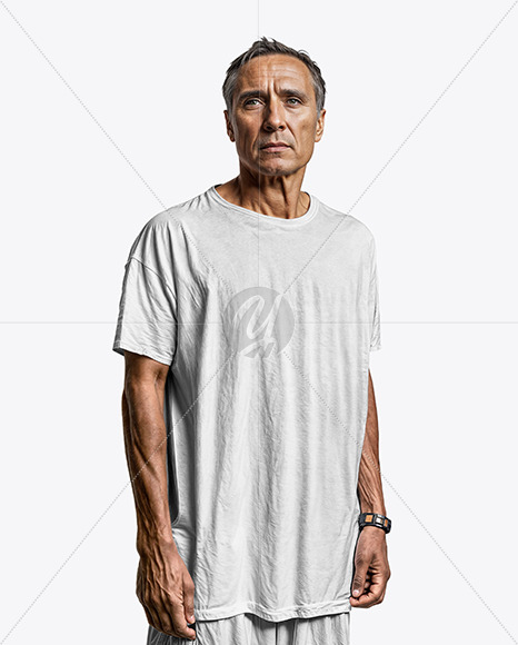 Man Wearing an Oversize T-Shirt Mockup