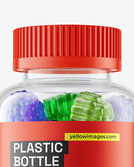 Plastic Bottle with Gummies Mockup