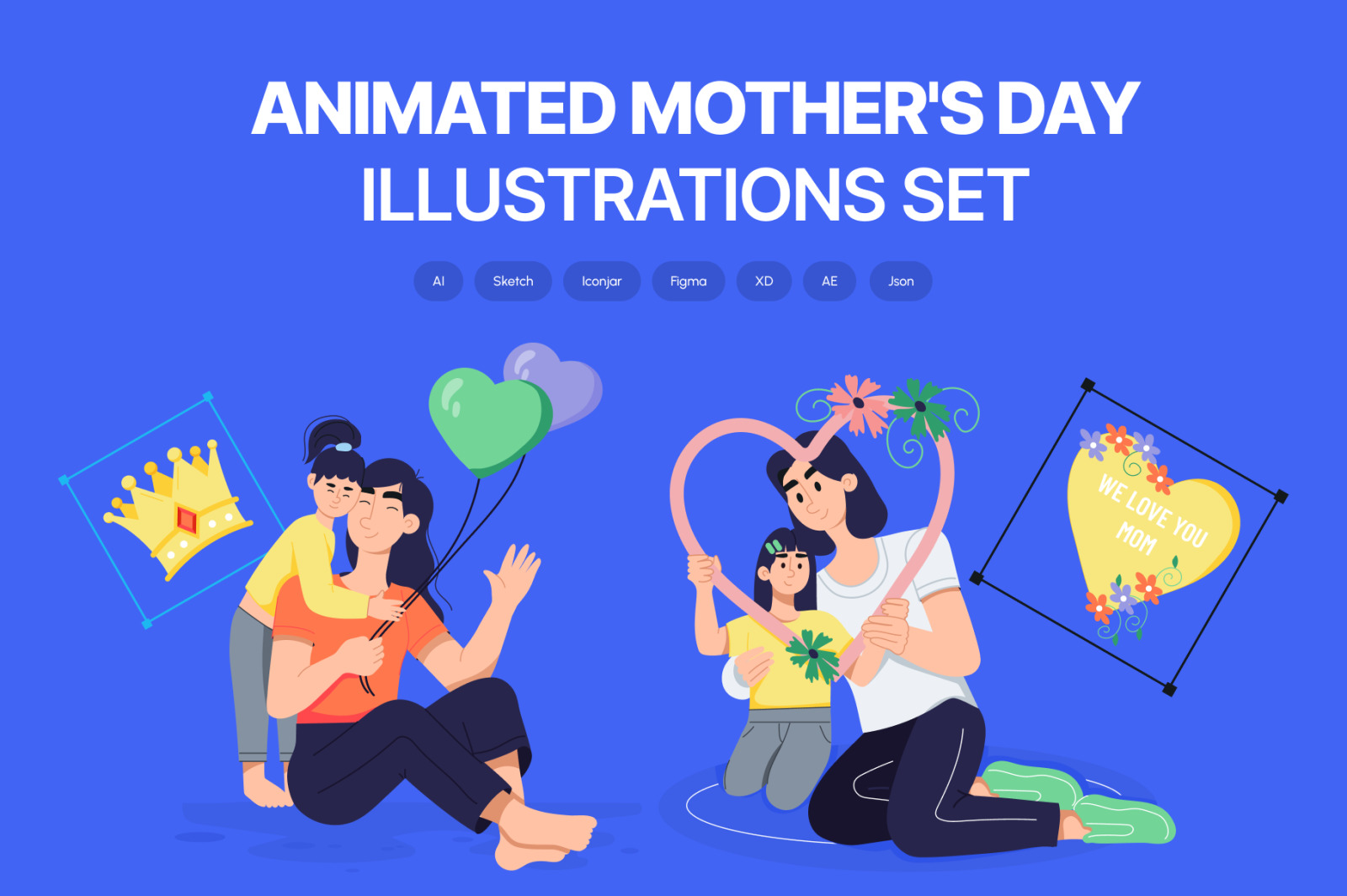 Animated Mother&#039;s Day Illustrations