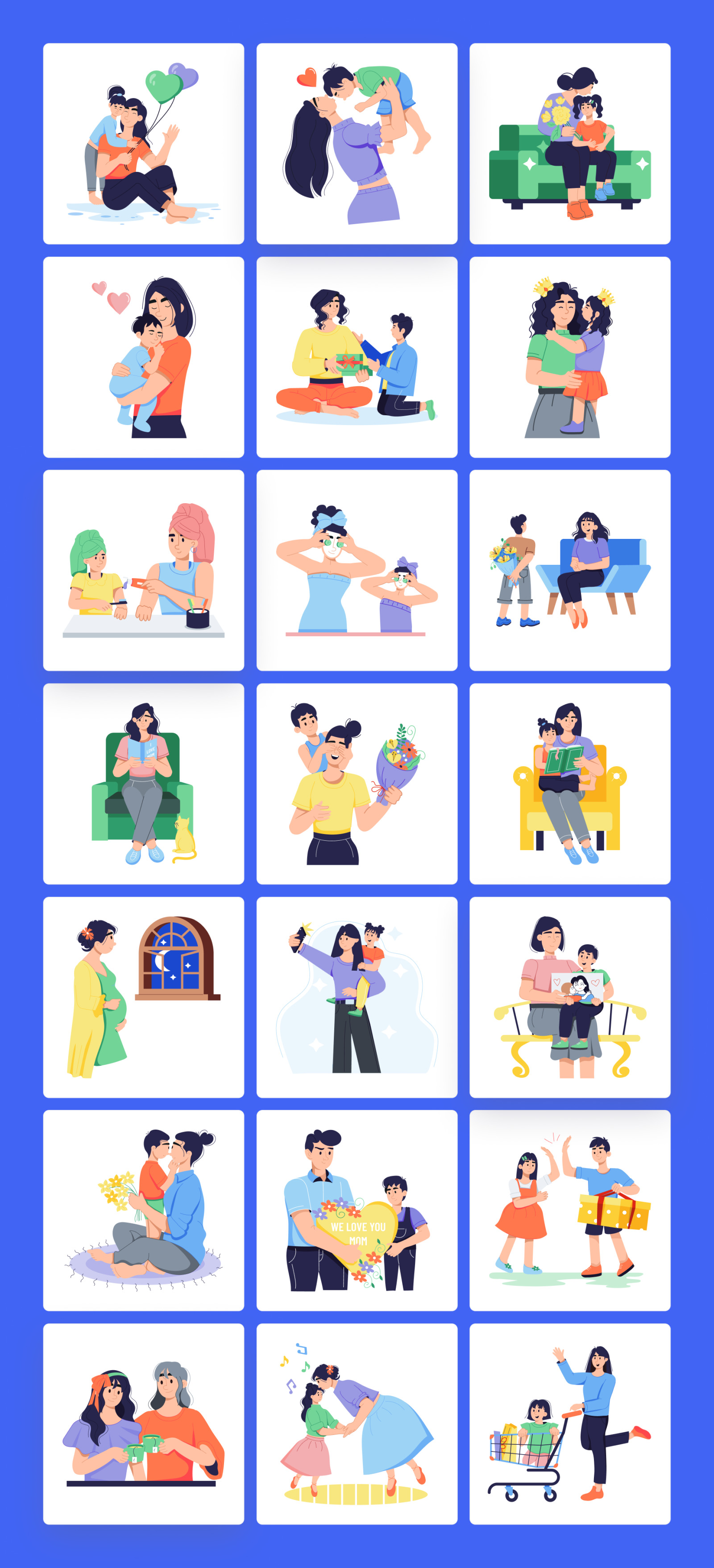 Animated Mother&#039;s Day Illustrations