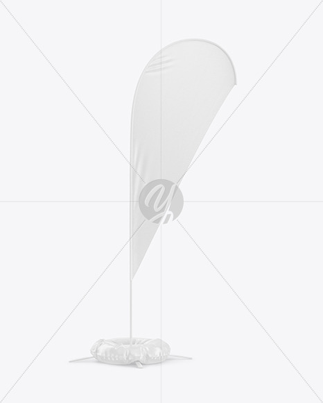 Convex Flag with Weight Circle Mockup