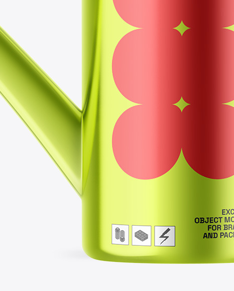 Metallic Watering Can Mockup