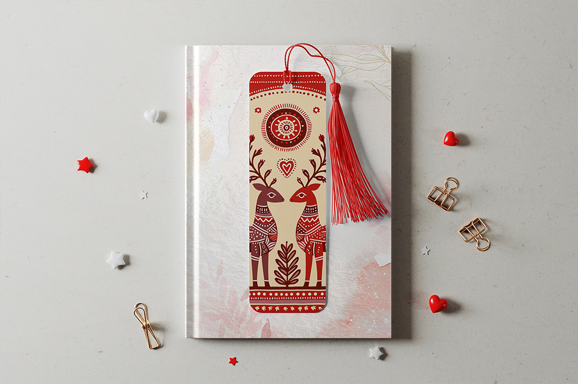 Сardboard Bookmark with Tassel Mockup