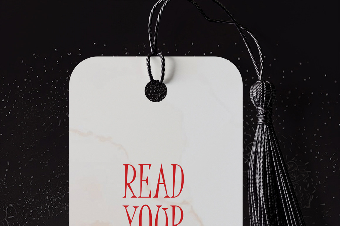 Сardboard Bookmark With Tassel Mockup On Yellow Images Creative Store