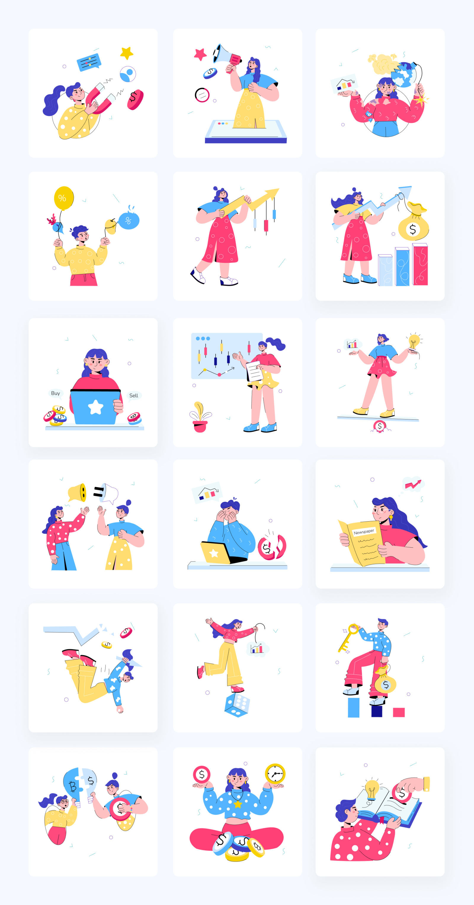 Animated Trading Mini Illustrations