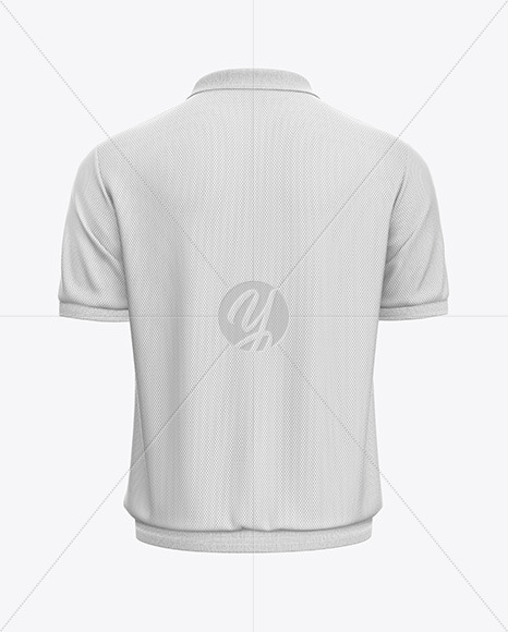 Short Sleeve Mesh Polo Shirt Mockup - Back View