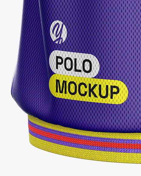 Short Sleeve Mesh Polo Shirt Mockup - Back View