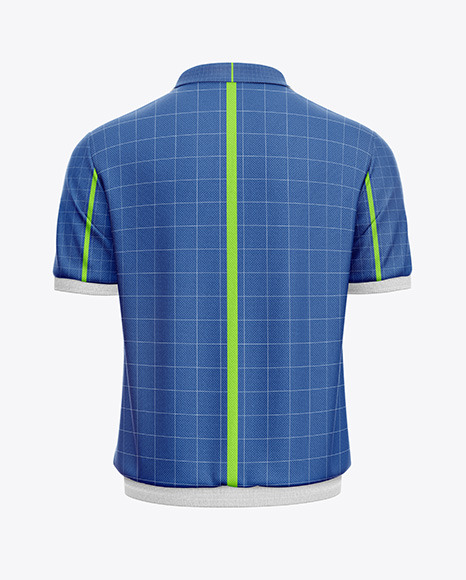 Short Sleeve Mesh Polo Shirt Mockup - Back View