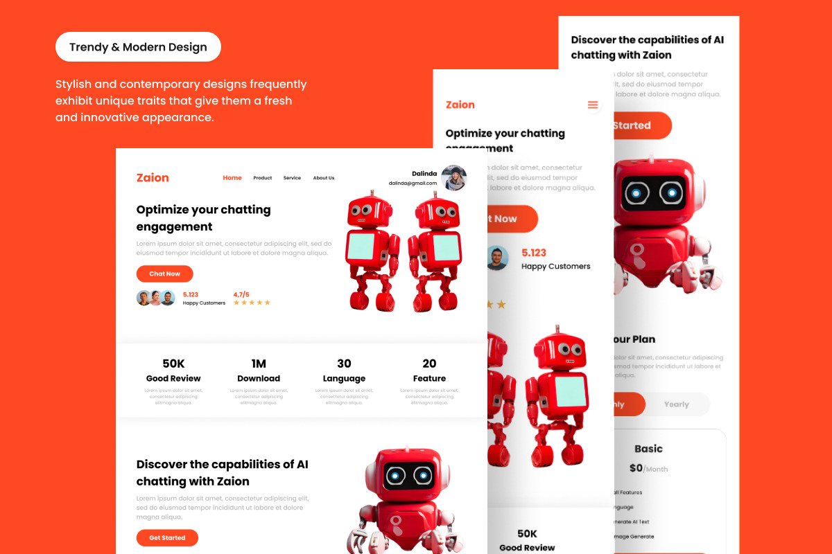 Zaion - Ai Chat Bot Landing Page V1