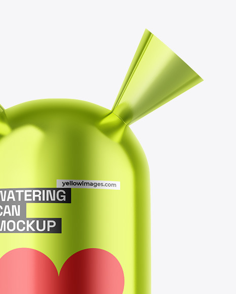 Metallic Watering Can Mockup