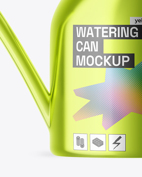 Metallic Watering Can Mockup