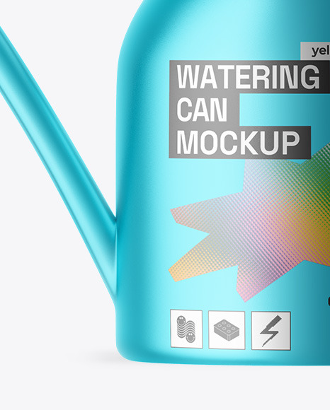 Matte Metallic Watering Can Mockup