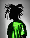 Black Man with Dreadlocks and a Beard Wearing a T-Shirt Mockup