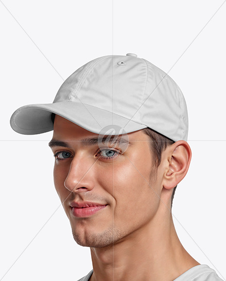 Man Wearing a Baseball Cap Mockup