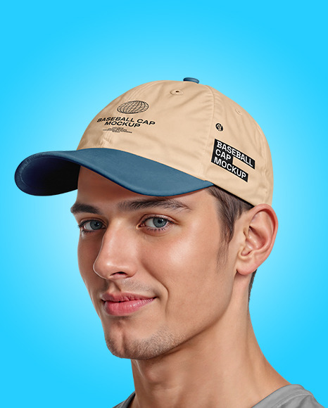 Man Wearing a Baseball Cap Mockup