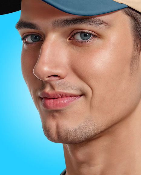 Man Wearing a Baseball Cap Mockup