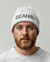 Bearded Irishman Wearing a T-Shirt and Beanie Hat Mockup