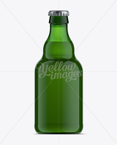 330ml Steinie Beer Bottle Mockup / Green Glass - Free Download Images