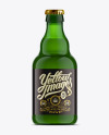 330ml Steinie Beer Bottle Mockup / Green Glass