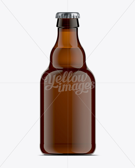 330ml Steinie Beer Bottle Mockup / Amber Glass