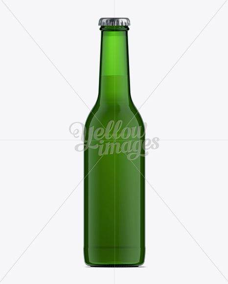 330ml Green Glass Ale Bottle Mockup