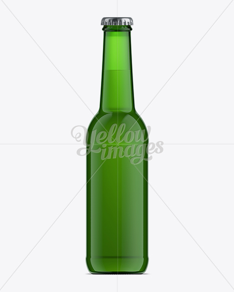 330ml Longneck Bottle Mockup / Emerald Green Glass - Free Download