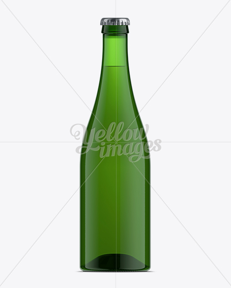 750ml Craft Green Bottle Mockup