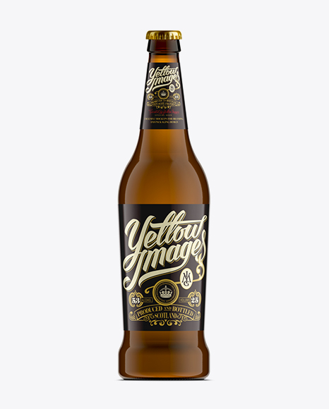 660ml Beer Bottle Mockup Amber Glass - Brown beer bottle mockup