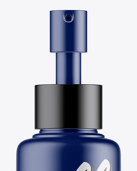 Matte Cosmetic Bottle With Pump Mockup - Front View