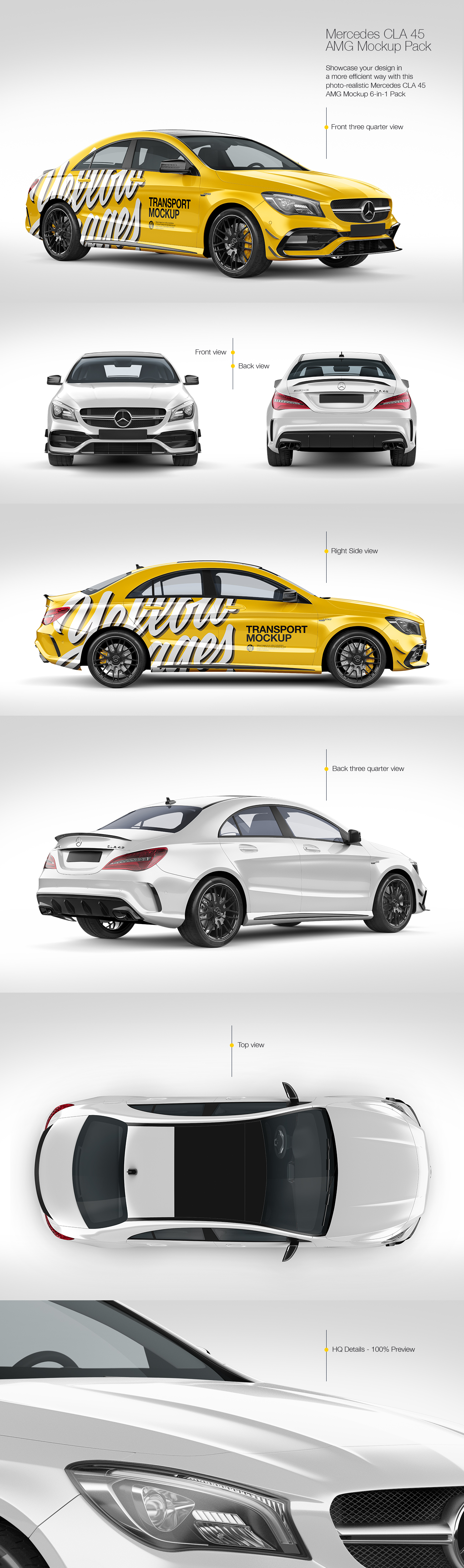 Mercedes CLA 45 AMG Mockup Pack Mercedes CLA 45 AMG Mockup Pack